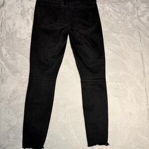Mother The Looker Ankle Fray High Rise Black Jeans 28